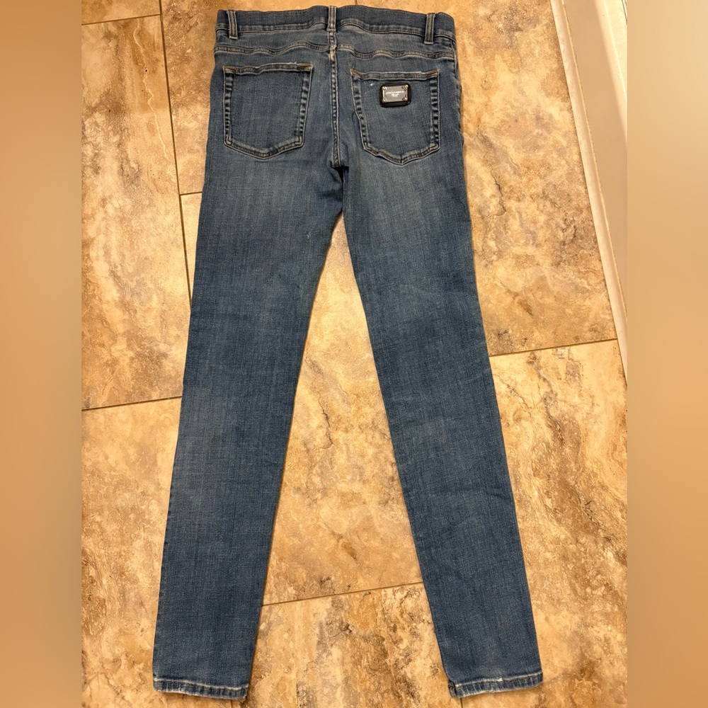 Dolce & Gabbana Logo Plaque Distressed Skinny Jeans Size 46  US Size 10 - Picture 3 of 16